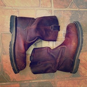 Steel toe Wolverine leather work boots